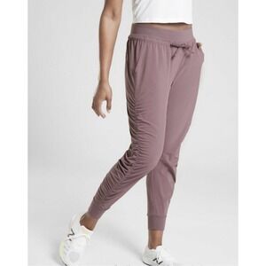 Athleta Attitude‎ Pants Women's 4 Volcanic Violet Drawstring Ruched Gym Training